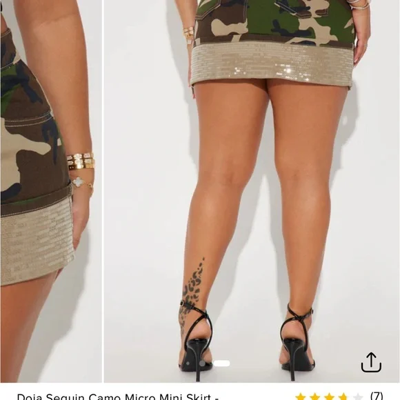 Fashion Nova Camouflage Sequin Mini Skirt - Picture 2 of 2